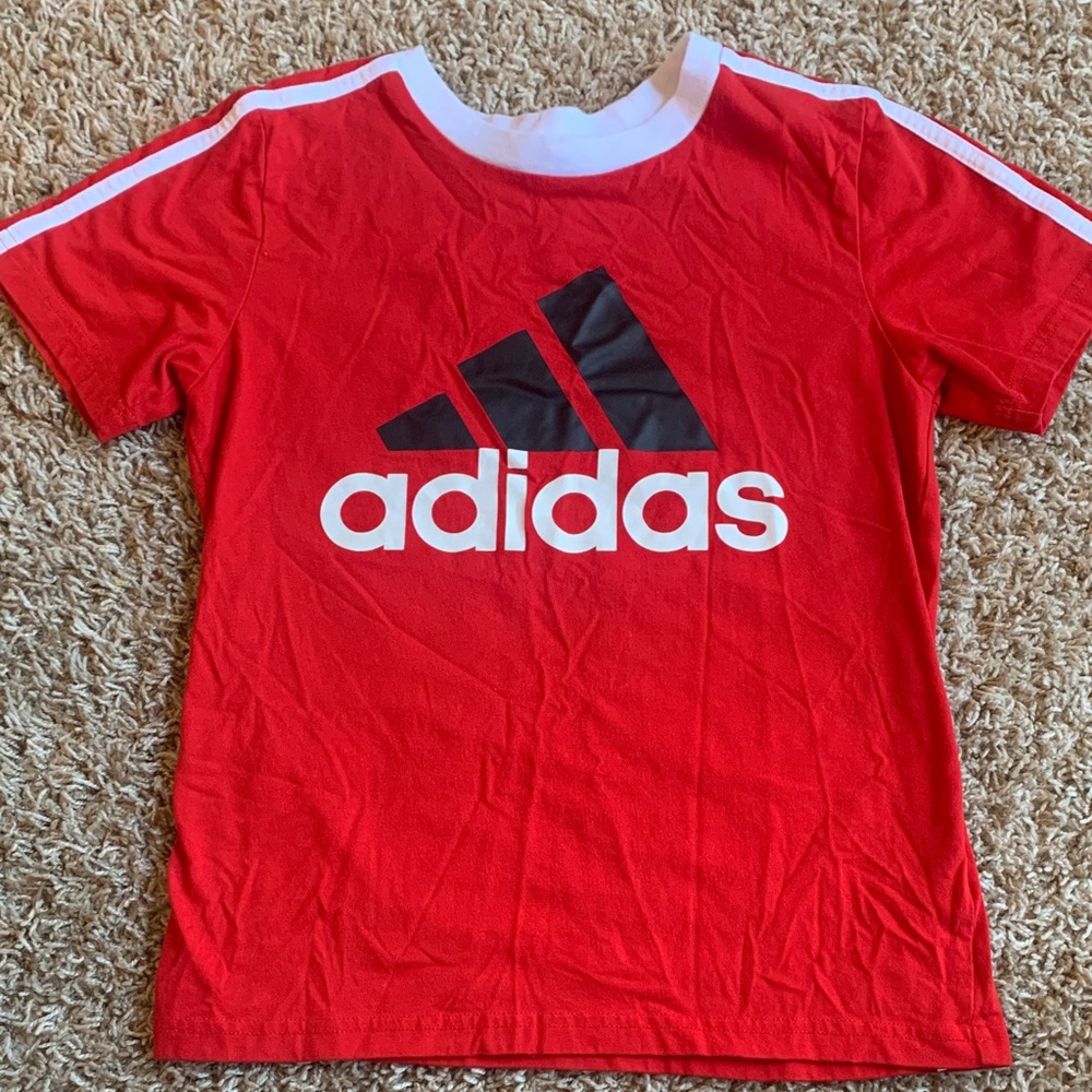 Adidas Kids Red Tee with Logo